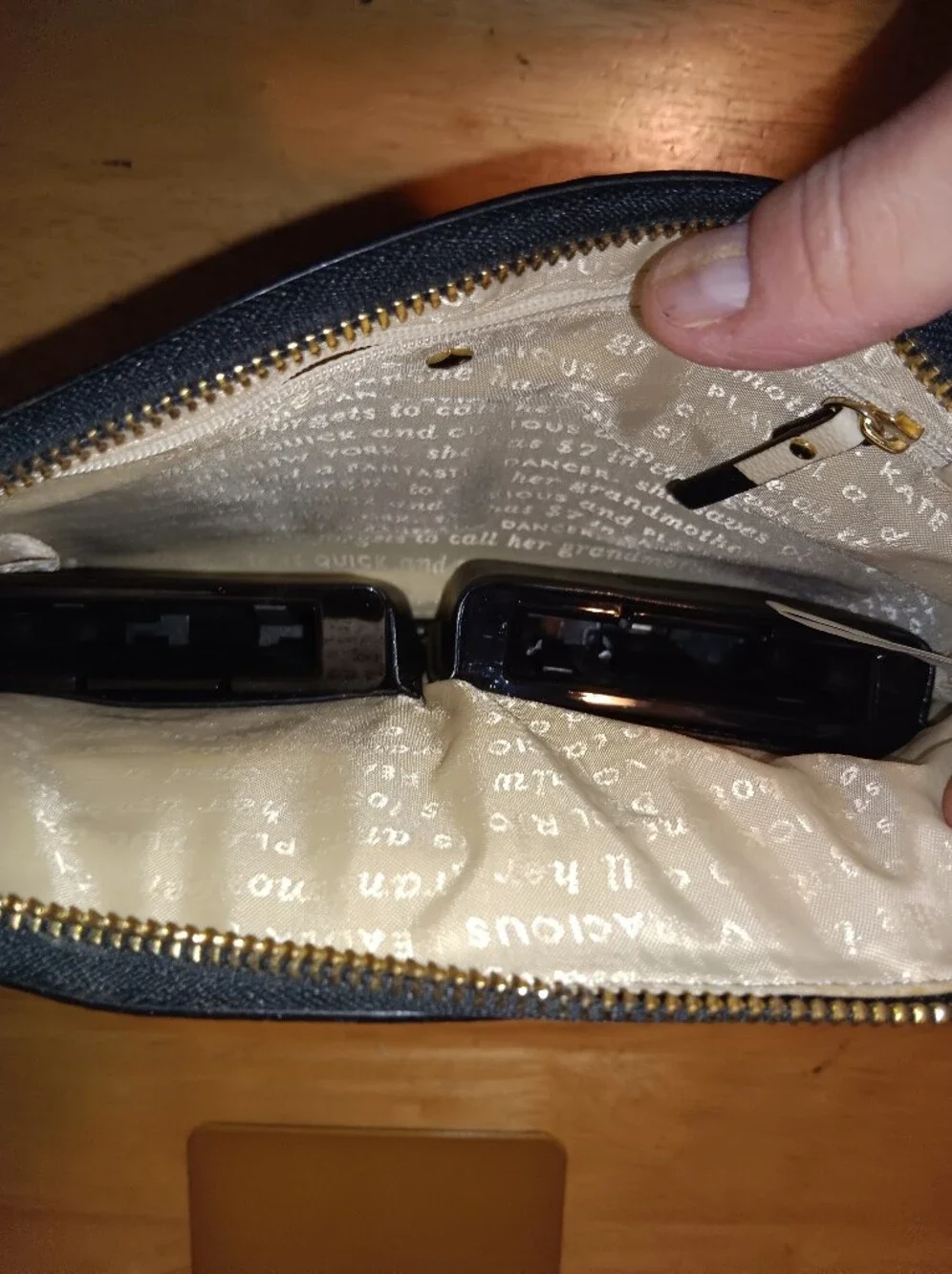 Kate Spade Leather Striped Charge It Phone Wristlet